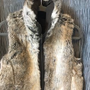 WEATHERPROOF REVERSIBLE FAUX FUR VEST